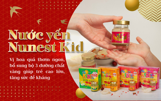 Nước yến Nunest Kid vị hoa quả thơm ngon, bổ sung bộ 3 dưỡng chất vàng giúp trẻ cao lớn, tăng sức đề kháng
