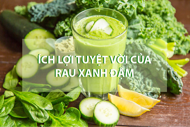 Rau xanh đậm cung cấp vitamin K