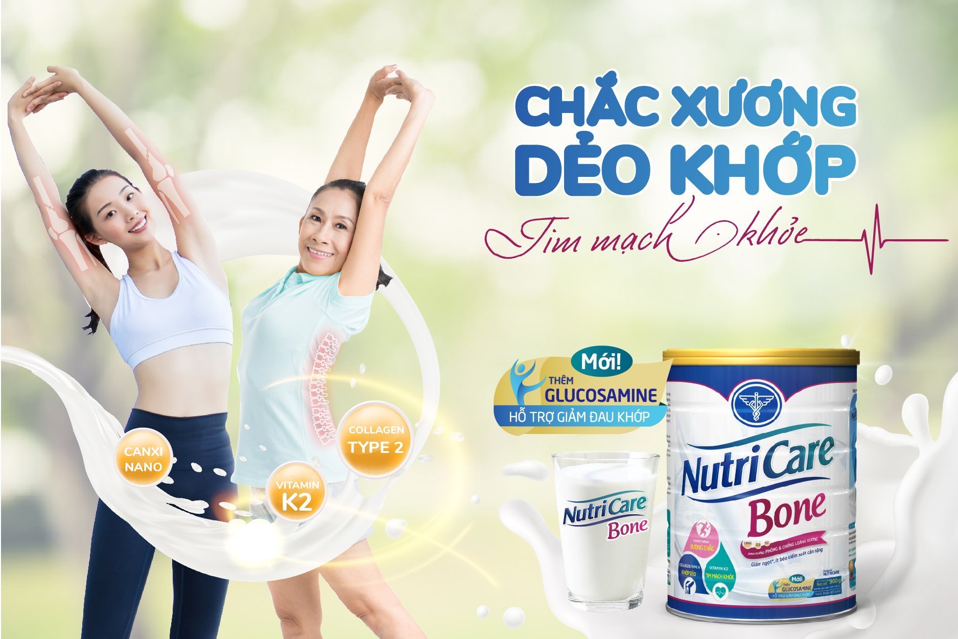 Nutricare Bone mới, bổ sung Glucosamine: Giảm đau xương khớp, tăng cường sức khỏe