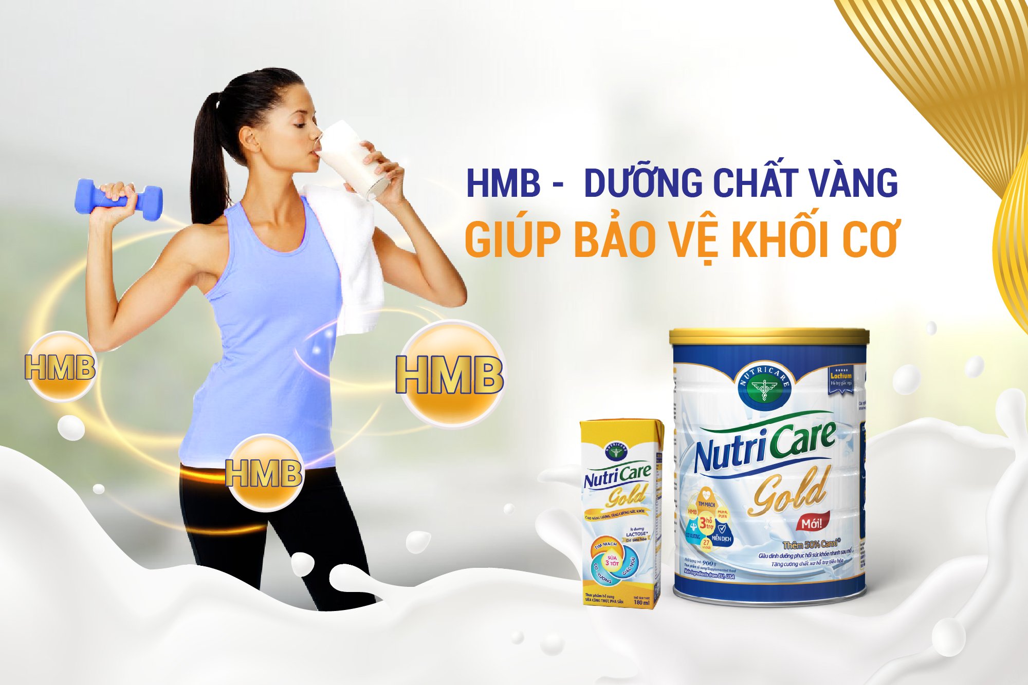 Nutricare Gold – Sữa Việt hàng đầu bổ sung dưỡng chất vàng HMB bảo vệ khối cơ