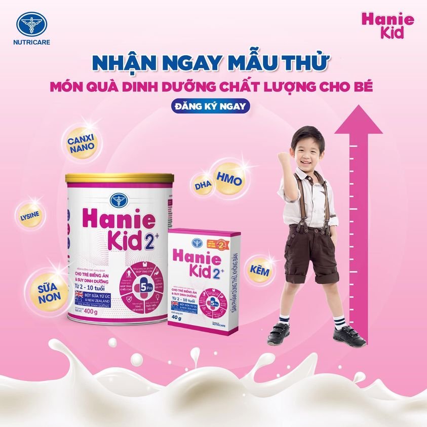 Thể lệ “Đăng ký nhận mẫu thử sản phẩm Hanie Kid”