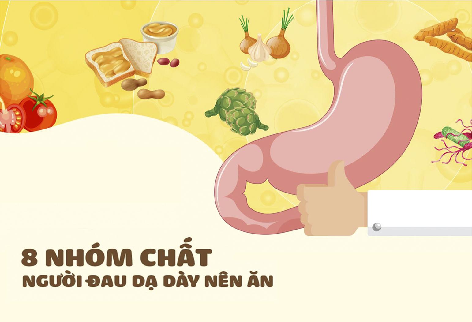 8 nhóm dưỡng chất người đau dạ dày nên ăn!