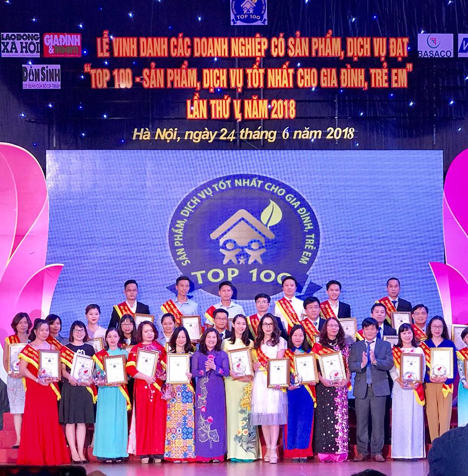 Nutricare vinh dự đạt Top 100 sản phẩm, dịch vụ tốt nhất cho gia đình và trẻ em 2018