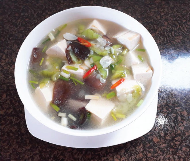 Canh mướp đậu phụ