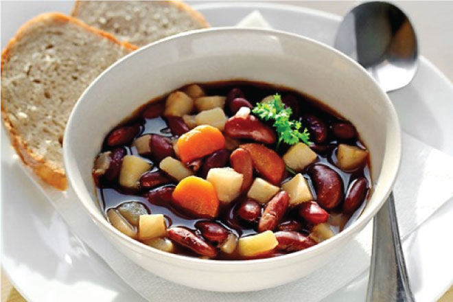 Canh ngao sò cà rốt đậu đỏ