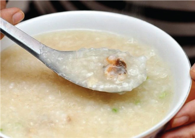Cháo gạo tẻ củ cải