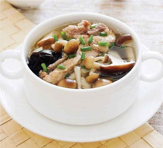 Canh sườn nấu nấm