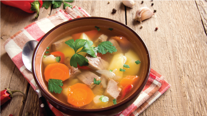 Canh xương hầm rau củ