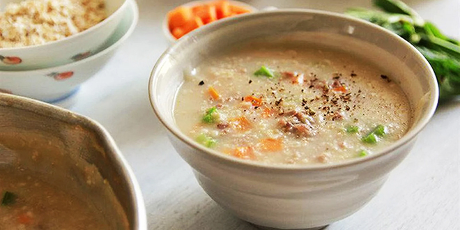 Cháo thịt bò cà rốt