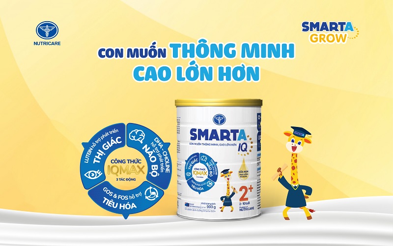 Smarta IQ cải tiến mới – Người bạn dinh dưỡng hỗ trợ con thông minh, cao lớn hơn