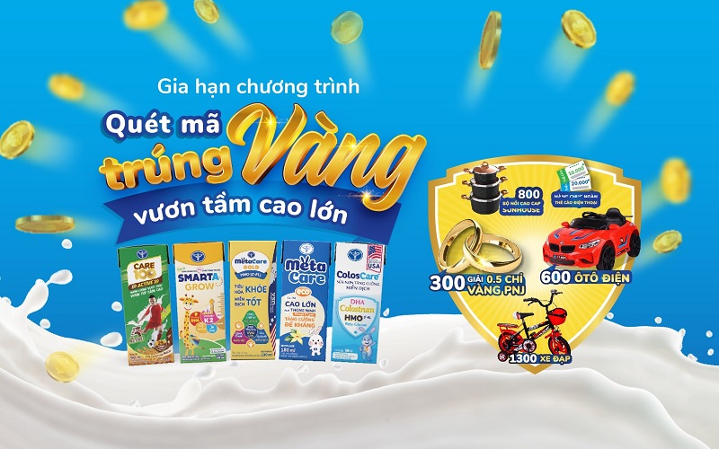 Bùng nổ quà tặng, thêm cơ hội nhận thưởng với CTKM “Quét mã trúng vàng – Vươn tầm cao lớn”