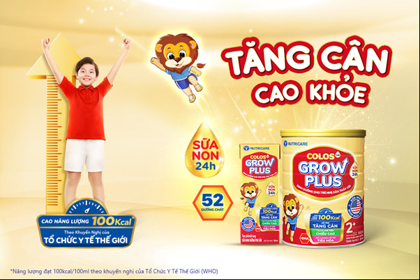 Nutricare Colos24h Grow Plus mới – Dinh dưỡng cho trẻ nhẹ cân thấp còi