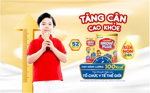 Nutricare Colos24h Grow Plus mới đáp ứng khuyến nghị của Tổ chức Y tế thế giới giúp trẻ tăng cân, cao khỏe