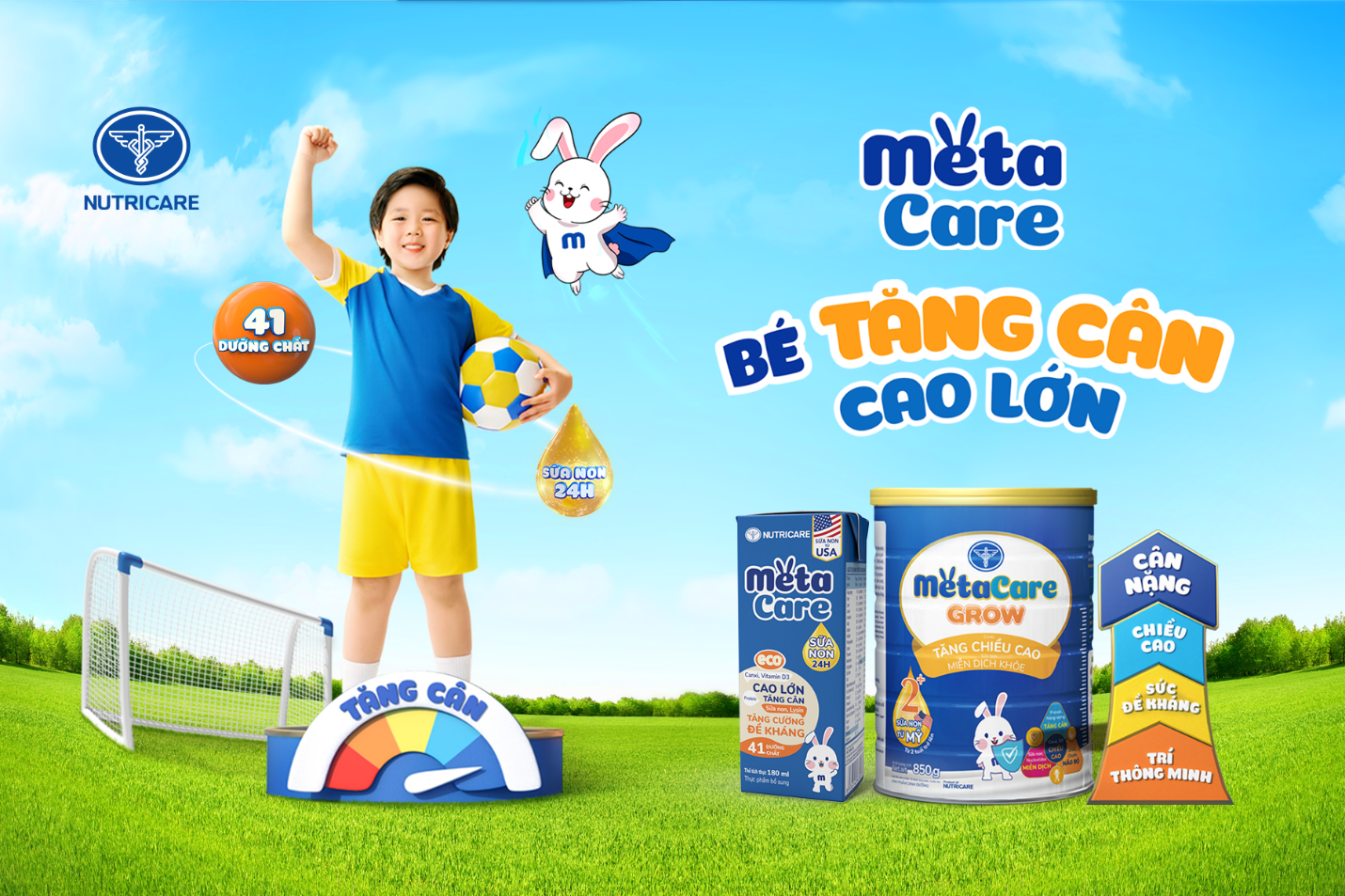 Metacare cùng mẹ nuôi con tăng cân, cao lớn mỗi ngày