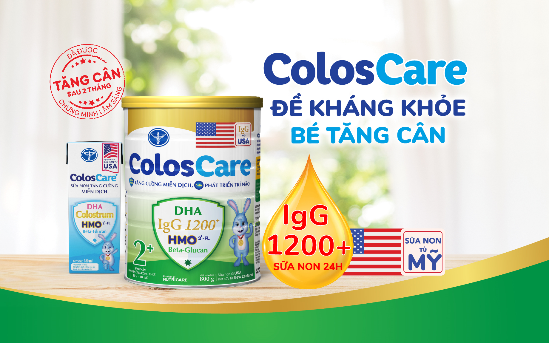 ColosCare 2+ đã được chứng minh lâm sàng giúp con giảm ốm vặt và tăng cân