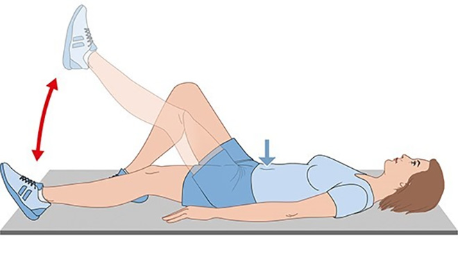 Bài tập nâng thẳng chân trên giường