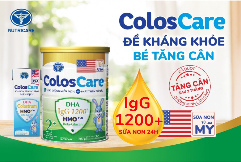 ColosCare 2+ được chứng minh lâm sàng giúp đề kháng khỏe, bé tăng cân