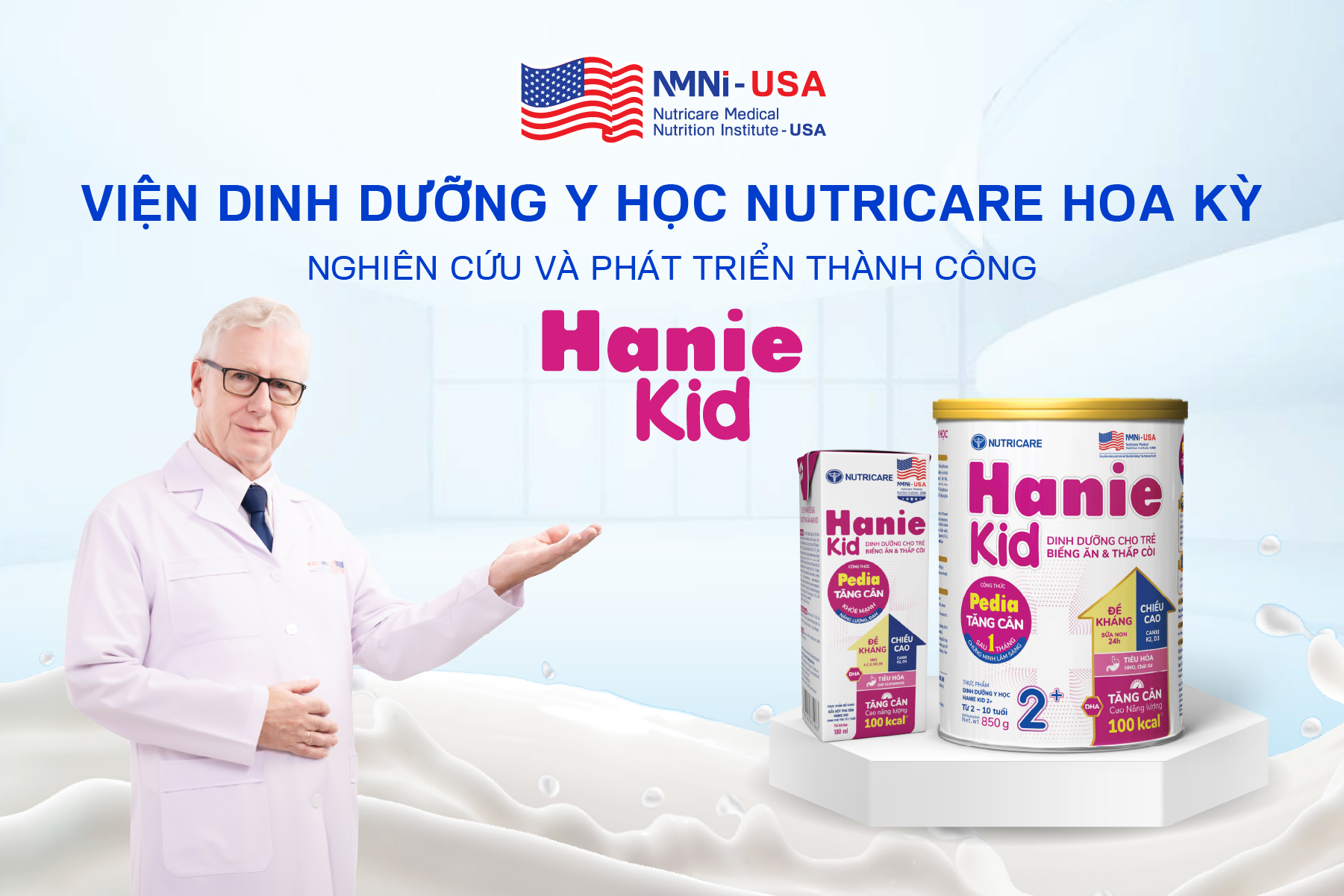 Hanie Kid mới – Dinh dưỡng Y học giúp trẻ tăng cân sau 1 tháng