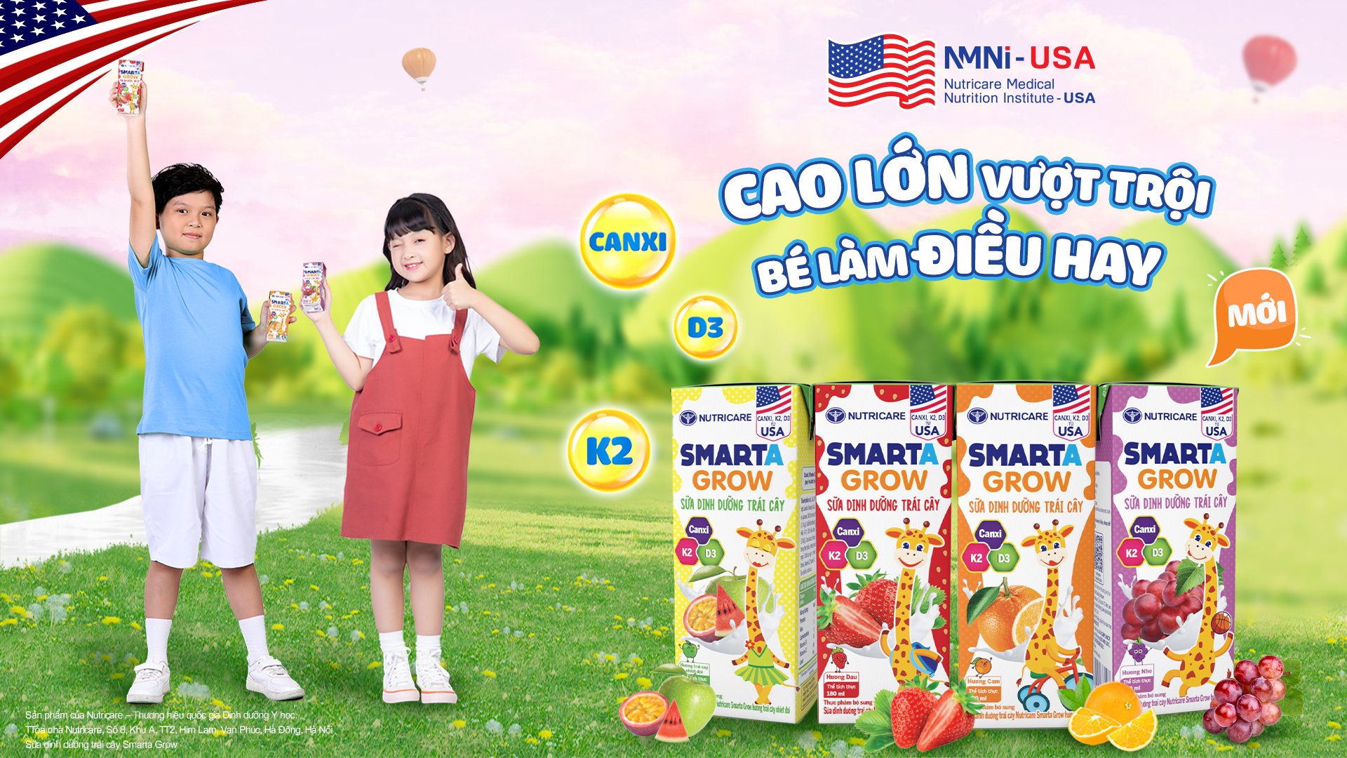 Sữa trái cây Nutricare Smarta Grow mới – Tiếp năng lượng cao lớn, bé thỏa sức làm điều hay